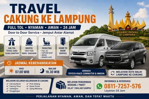 Travel Cakung ke Lampung Full Tol Nyaman dan Aman 24 Jam