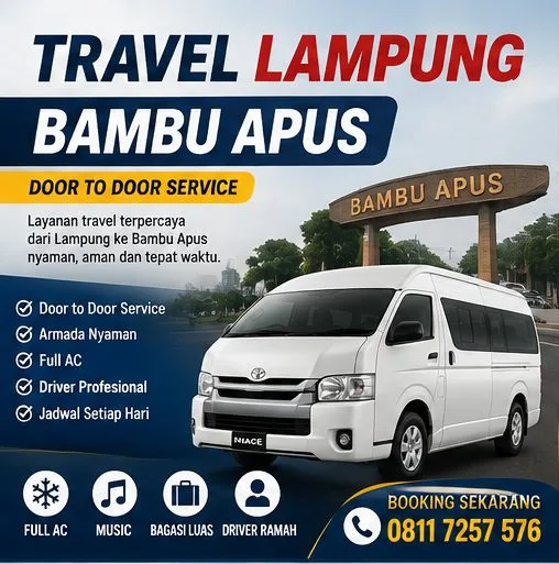 Travel Lampung ke Bambu Apus Hiace Commuter Full AC Nyaman