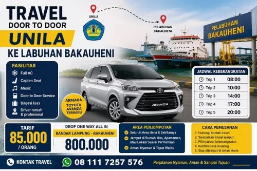 Travel Door to Door Unila ke Pelabuhan Bakauheni